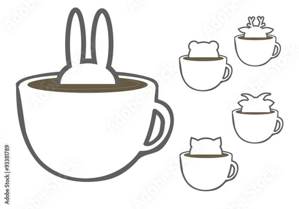 Fototapeta 커피와 동물