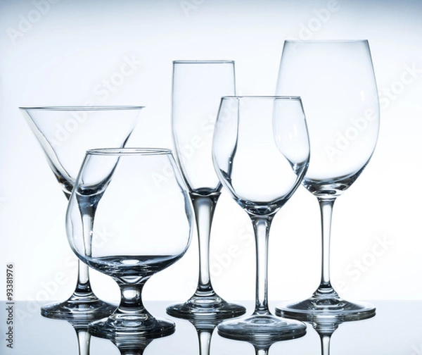 Fototapeta empty wine glasses