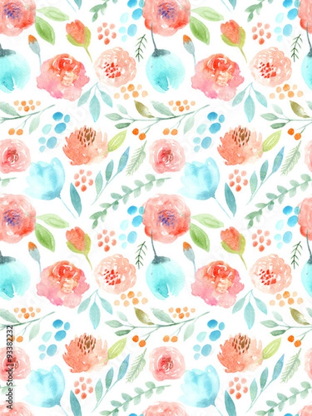Fototapeta Watercolor seamless pattern