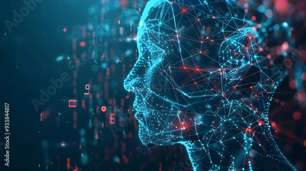 Obraz codes and algorithms network of connected lines