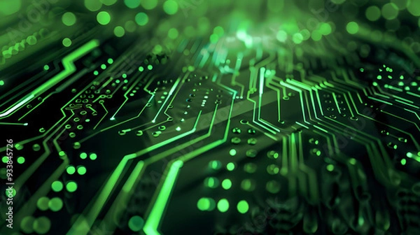 Obraz green circuit board with many small dots