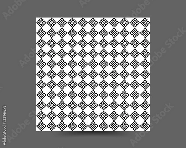Obraz Abstract geometric curvy square zigzag shape lines pattern