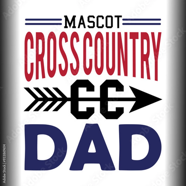 Obraz Mascot Cross country cc Dad, Cross Country Cutting files for all of your crafting work, cross country team design, Great for t-shirt
