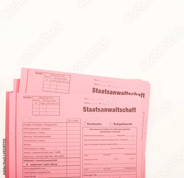 Fototapeta STRAFSACHE  