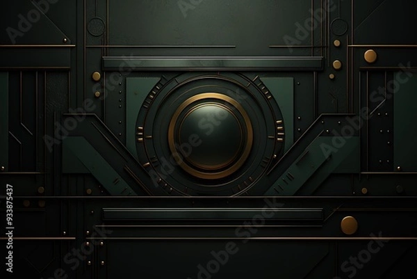 Fototapeta Abstract geometric background with gold accents.