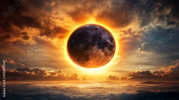 Fototapeta Celestial Eclipse Over Cloudscape