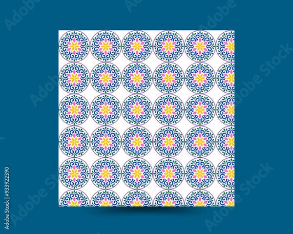 Obraz Stylish flower line pattern background