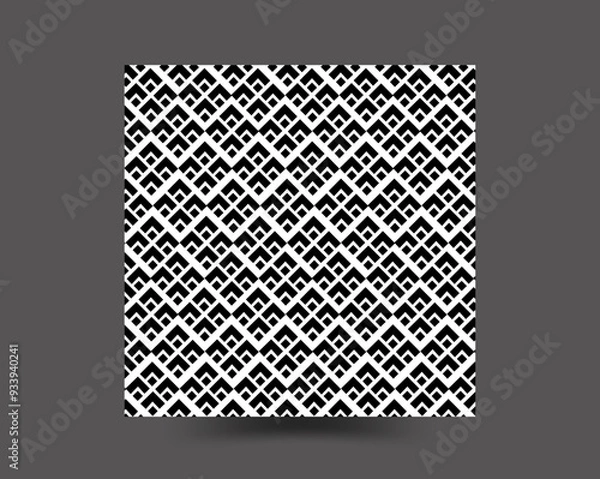 Obraz  Abstract geometric curvy square zigzag shape lines pattern