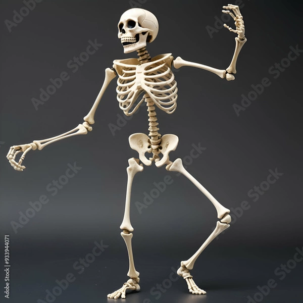 Fototapeta human skeleton with a skull