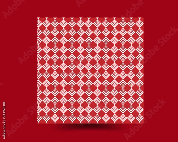 Obraz White pattern on a red background