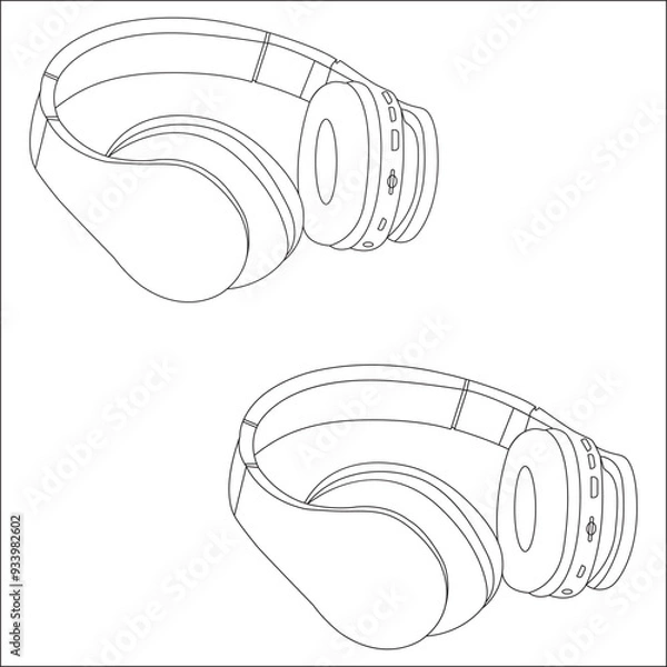 Obraz Handphone  vector line art eps 10