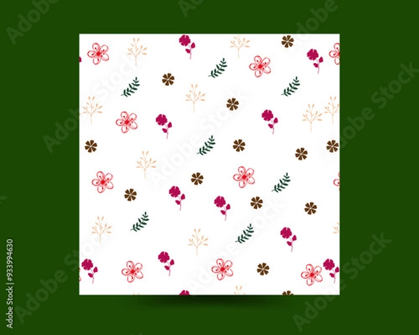 Obraz Stylish flower line pattern background