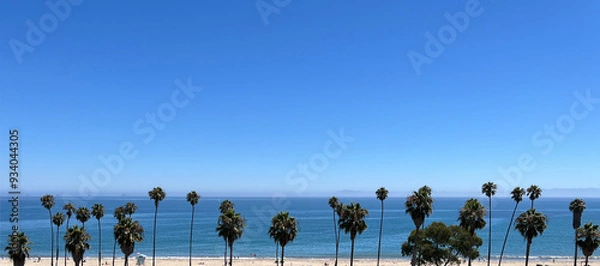 Obraz Santa Barbara Beach View on a warm August Summer Day