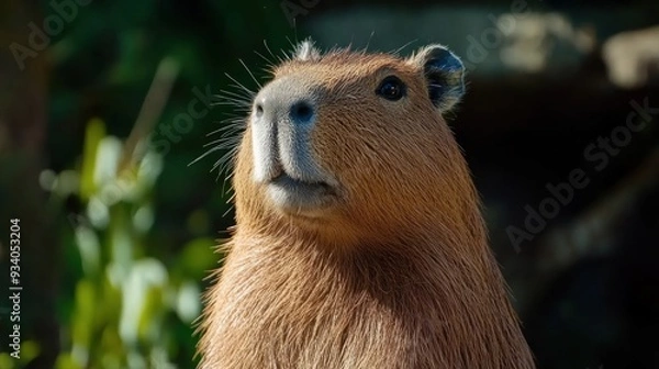 Fototapeta A Close Up Of A Capybara
