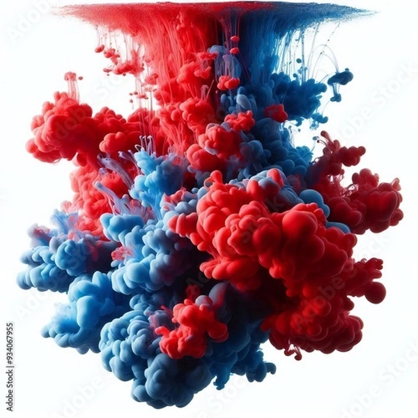 Fototapeta Fluid colors splashing from surfaces 
