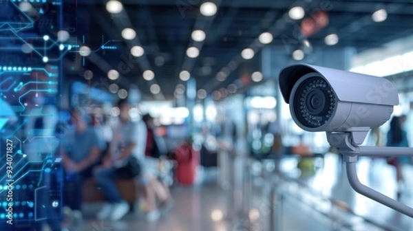 Fototapeta Security Camera in Airport Terminal