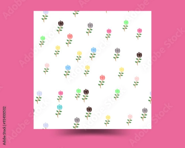 Obraz Stylish flower line pattern background