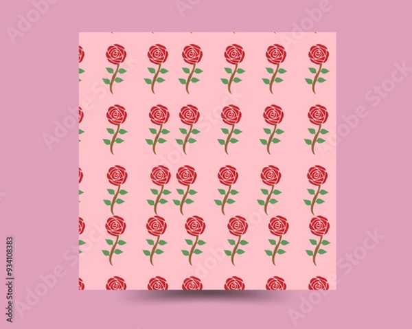 Obraz Stylish flower line rose pattern background