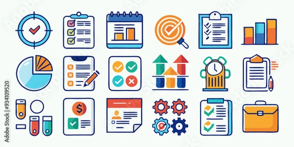 Obraz set of vector icons for web design