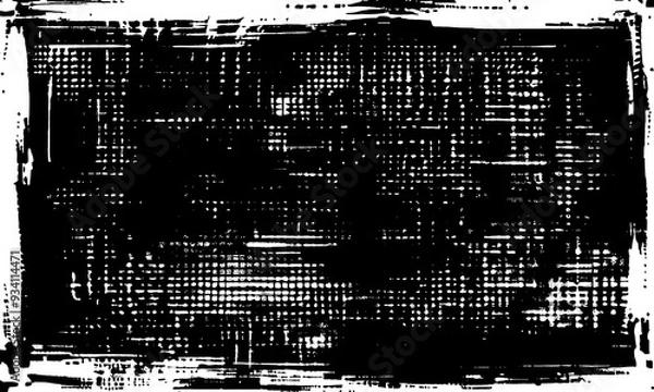 Obraz Abstract Black Rough Grunge Texture Design Background. Halftone Grunge Dots Texture Background. Border Frame.