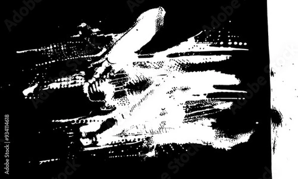 Obraz White Paint Splashes Texture. Distressed Splatter on White Paper. Monochrome Grunge Texture.