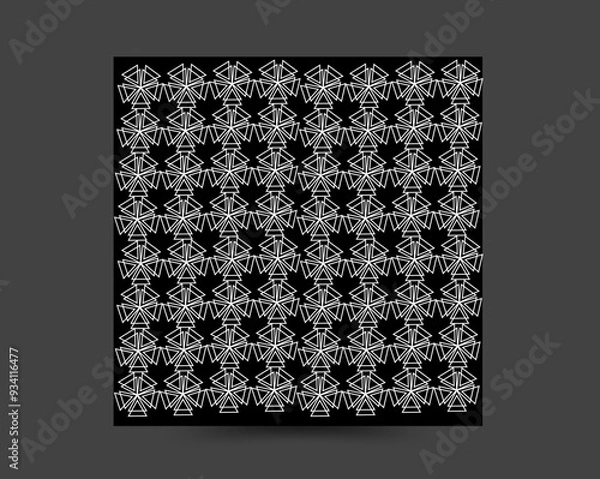 Obraz Abstract geometric curvy square zigzag shape lines pattern