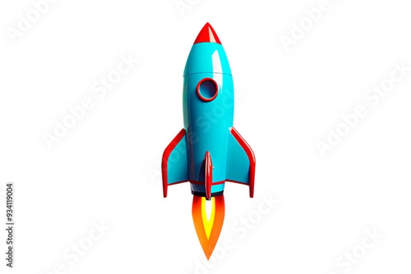 Obraz space rocket illustration in childish style