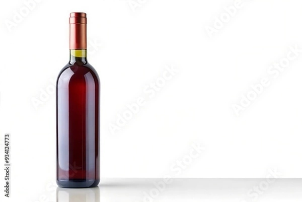 Fototapeta Generic wine bottle isolated on a white background