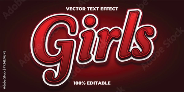 Obraz Girly editable vector text effect