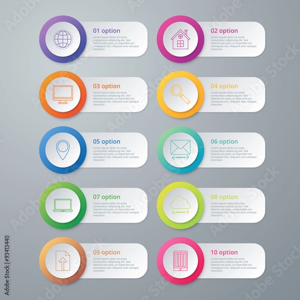 Obraz Vector illustration infographics ten options.