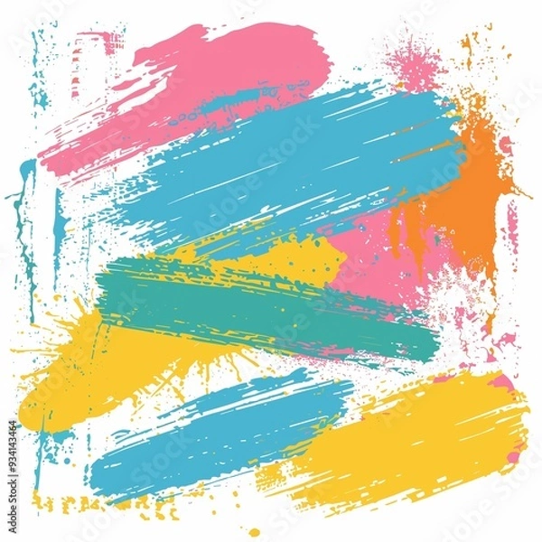 Fototapeta Colorful abstract brushstrokes in vibrant pastels representing summer joy 