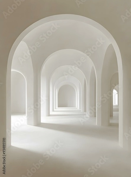 Fototapeta Abstract White Arches Interior Design Architecture