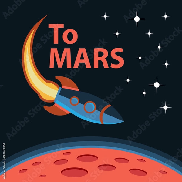 Obraz Creative design concept space mission. Journey to Mars