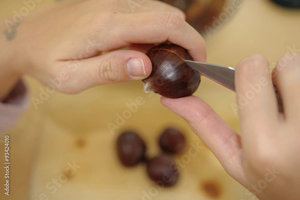 Fototapeta cutting chestnuts