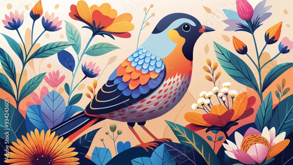 Obraz floral background with birds