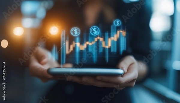Obraz Financial Growth and Success with Mobile Devices
