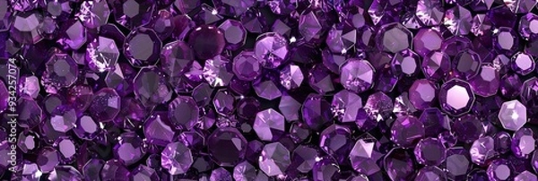 Fototapeta pattern made of crystals, purple colors, shiny, glitter, 