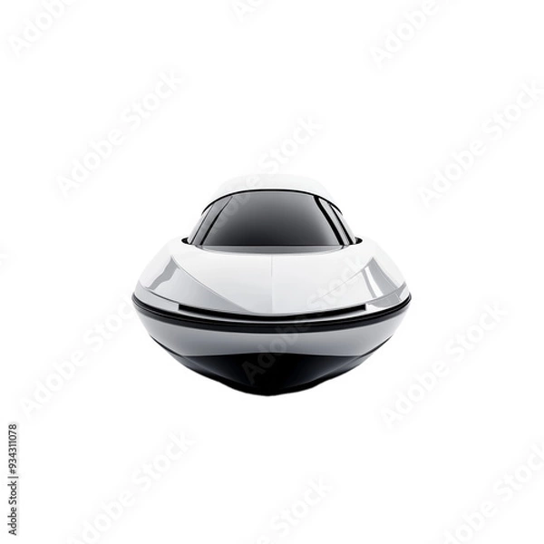 Fototapeta Minimalistic yacht futuristic angular design clean smooth body isolated on transparent background 