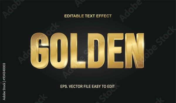 Fototapeta Editable text effect 3d golden shiny