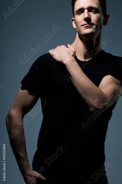 Obraz Young man in black shirt.