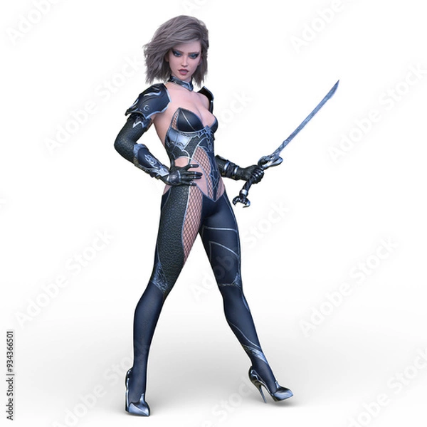 Fototapeta サイバーウーマン　3DCGレンダリング