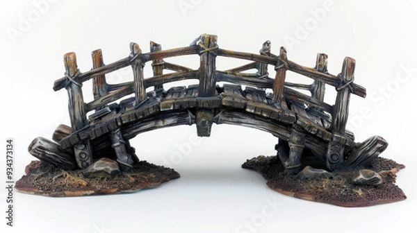 Fototapeta old bridge on white background