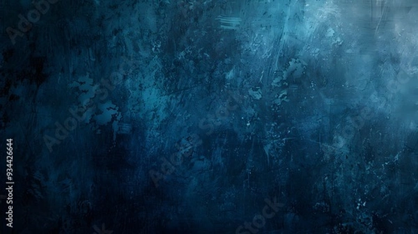 Fototapeta A texture rich background with symphony of dark blue fading into black AI generated illustration