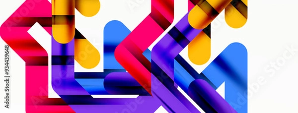Fototapeta Abstract background - colorful lines composition. Technology or business digital template