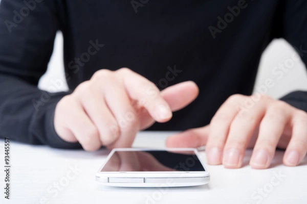 Fototapeta 白いスマートフォン