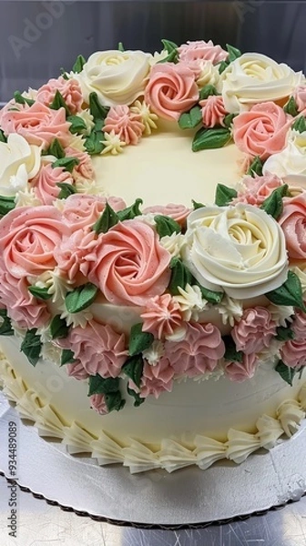 Obraz Cake Decorating: A cake with a blank icing area