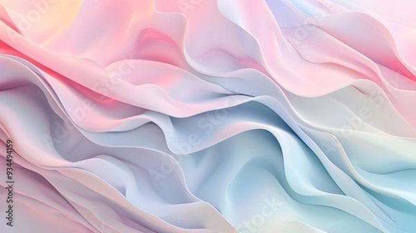Fototapeta Abstract mixture of soft pastel colors to create a dreamy 3D background  AI generated illustration