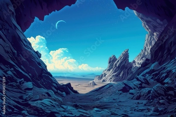 Fototapeta Mountainous View from a Cave