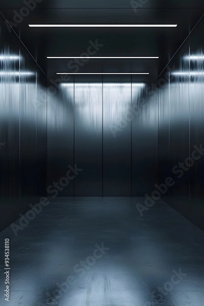 Fototapeta Cinematic backdrop of a metallic surface with minimum elements  AI generated illustration