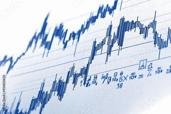 Obraz  금융 시장의 주가 변동을 나타내는 그래프, AI 생성
